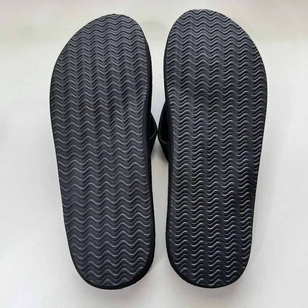BYLT Basics Everyday Mens Sandals Size 10 Casual Flip Flop Shoes Leather Black